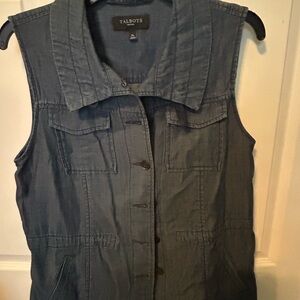 Talbots Blue Sleeveless Vest
